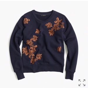 J Crew Sequined floral sweatshirt